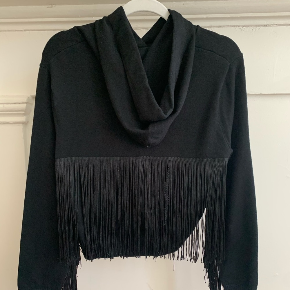 Black Zara hoodie w/ tassels Sz Medium